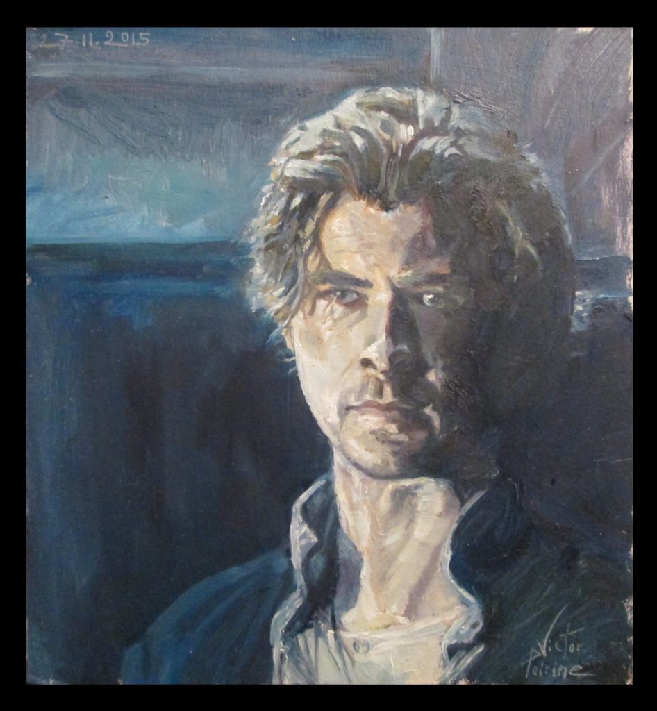 Portrait de Chris Hemsworth,un cadeau18X16,7 cmhuile / oil